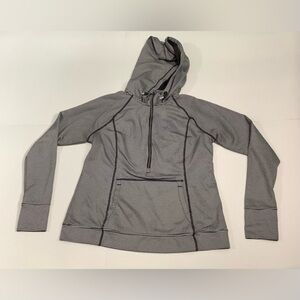 Tangerine Black and White Striped Women's Hoodie